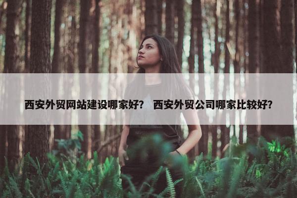 西安外贸网站建设哪家好？ 西安外贸公司哪家比较好？