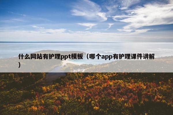 什么网站有护理ppt模板（哪个app有护理课件讲解）