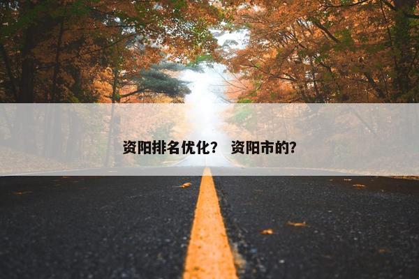 资阳排名优化？ 资阳市的？