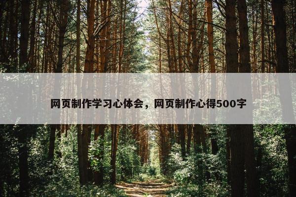 网页制作学习心体会，网页制作心得500字