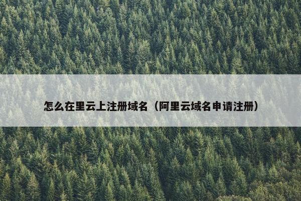怎么在里云上注册域名（阿里云域名申请注册）