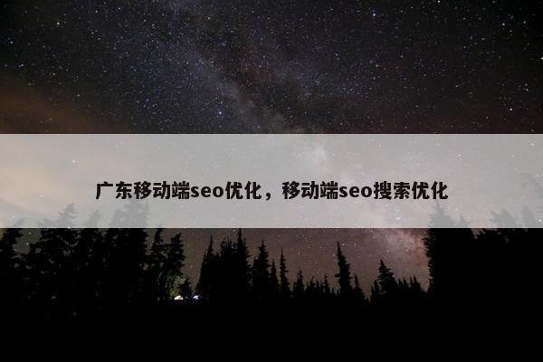 广东移动端seo优化，移动端seo搜索优化