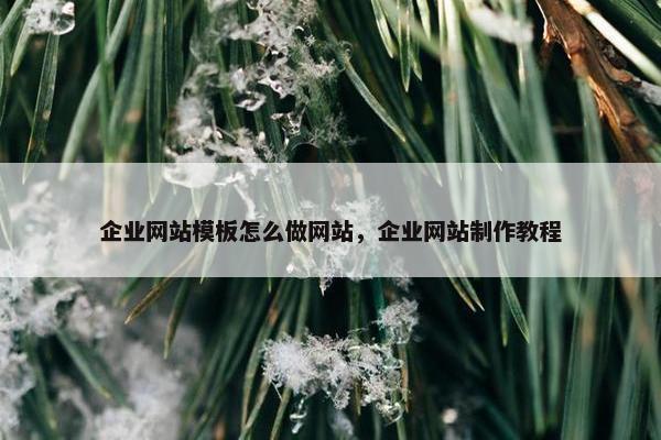 企业网站模板怎么做网站，企业网站制作教程