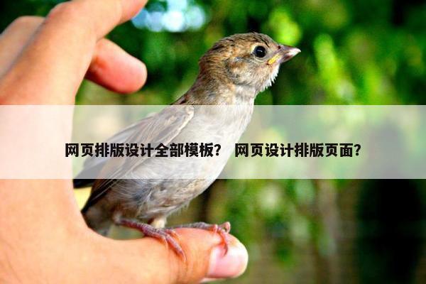 网页排版设计全部模板？ 网页设计排版页面？