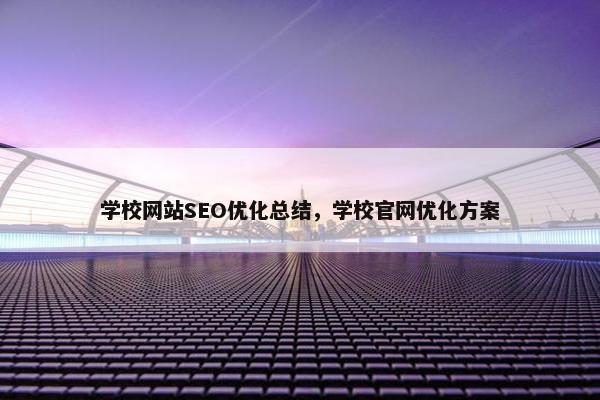 学校网站SEO优化总结，学校官网优化方案