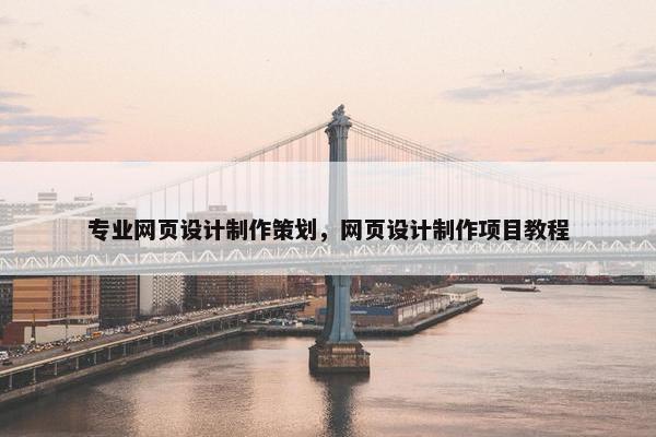 专业网页设计制作策划，网页设计制作项目教程