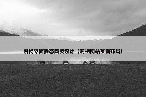 购物界面静态网页设计（购物网站页面布局）