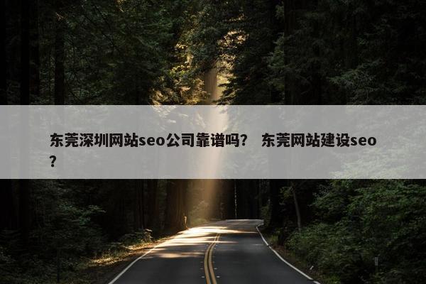 东莞深圳网站seo公司靠谱吗？ 东莞网站建设seo？