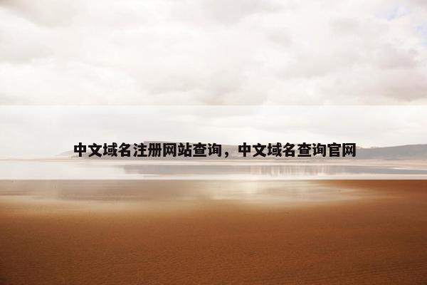 中文域名注册网站查询，中文域名查询官网
