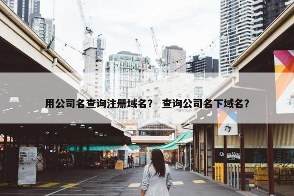 用公司名查询注册域名？ 查询公司名下域名？