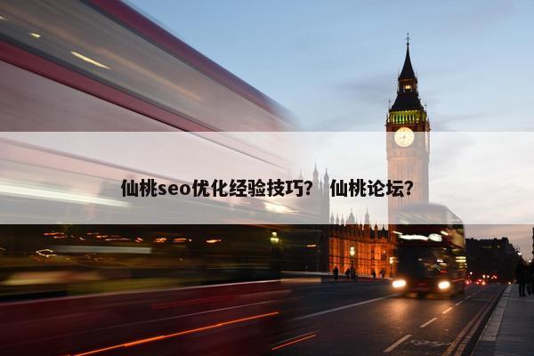 仙桃seo优化经验技巧？ 仙桃论坛？