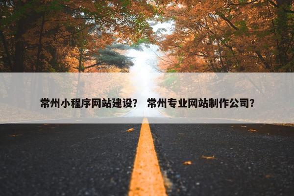 常州小程序网站建设？ 常州专业网站制作公司？