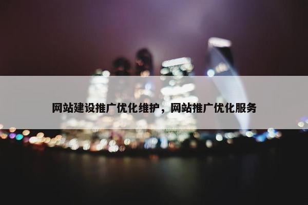 网站建设推广优化维护，网站推广优化服务