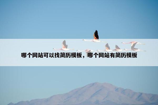 哪个网站可以找简历模板，哪个网站有简历模板