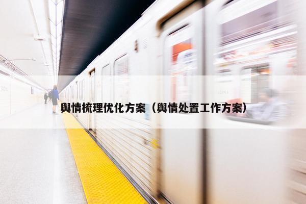 舆情梳理优化方案（舆情处置工作方案）