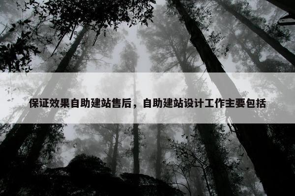 保证效果自助建站售后，自助建站设计工作主要包括