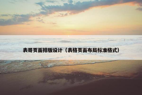表哥页面排版设计（表格页面布局标准格式）