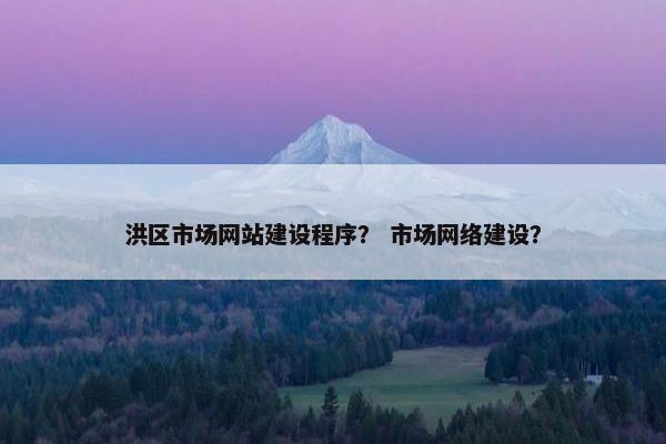 洪区市场网站建设程序？ 市场网络建设？
