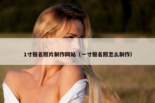 1寸报名照片制作网站（一寸报名照怎么制作）