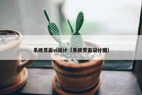 系统页面vi设计（系统页面设计图）
