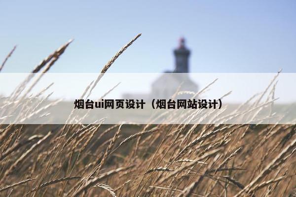 烟台ui网页设计（烟台网站设计）
