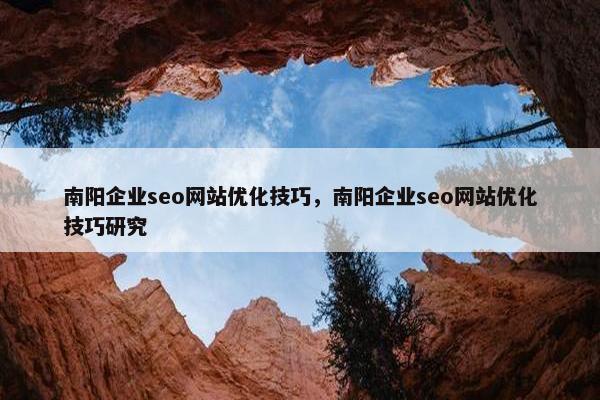 南阳企业seo网站优化技巧，南阳企业seo网站优化技巧研究