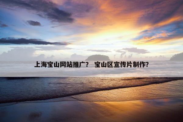 上海宝山网站推广？ 宝山区宣传片制作？