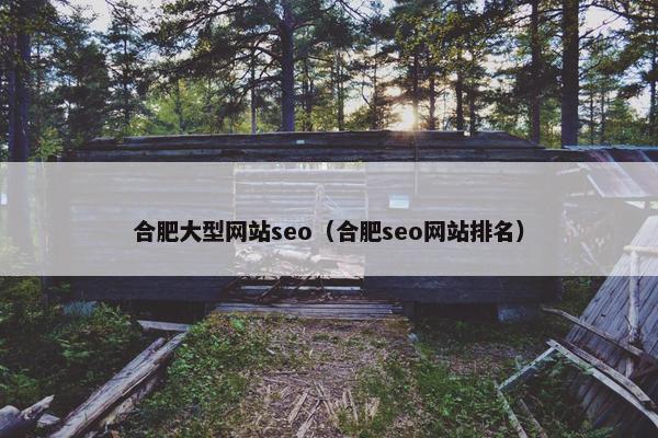 合肥大型网站seo(合肥seo网站排名) 合肥大型网站seo(合肥seo网站排名)