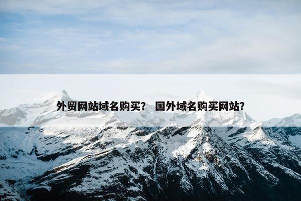 外贸网站域名购买？ 国外域名购买网站？