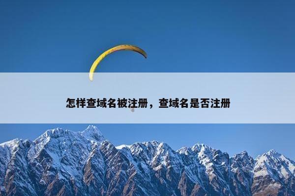 怎样查域名被注册，查域名是否注册