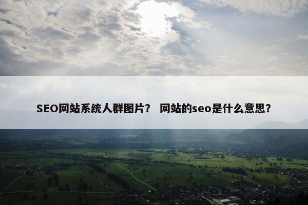 SEO网站系统人群图片？ 网站的seo是什么意思？