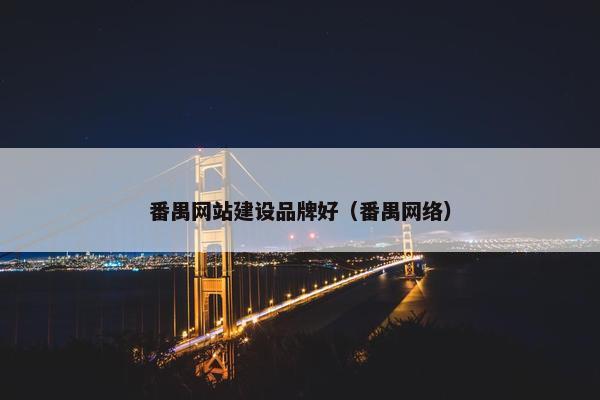 番禺网站建设品牌好（番禺网络）