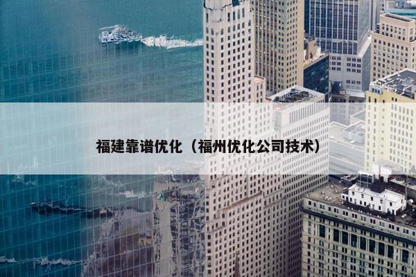 福建靠谱优化（福州优化公司技术）