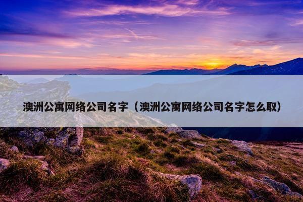 澳洲公寓网络公司名字（澳洲公寓网络公司名字怎么取）
