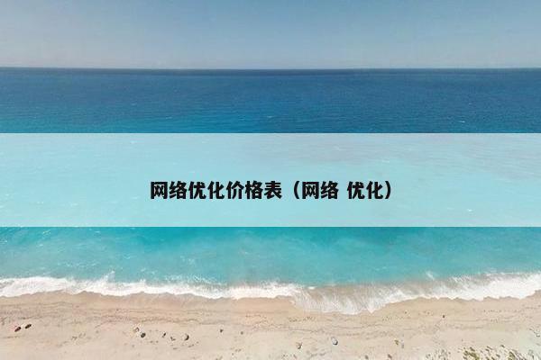 网络优化价格表（网络 优化）