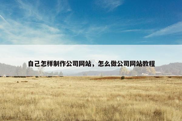 自己怎样制作公司网站，怎么做公司网站教程