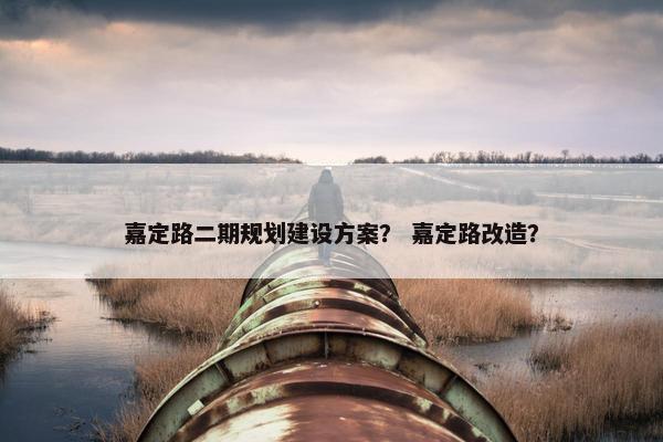 嘉定路二期规划建设方案？ 嘉定路改造？