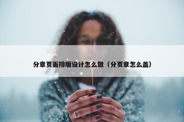 分章页面排版设计怎么做（分页章怎么盖）