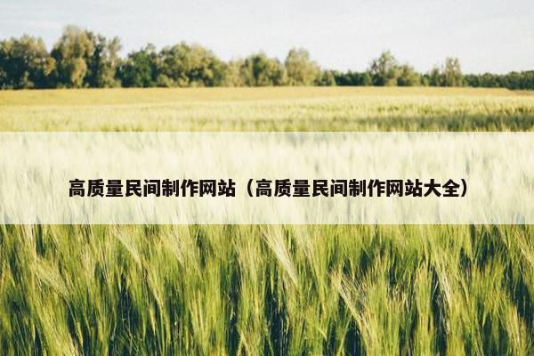 高质量民间制作网站（高质量民间制作网站大全）