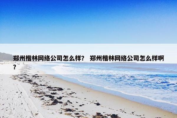 郑州楷林网络公司怎么样？ 郑州楷林网络公司怎么样啊？