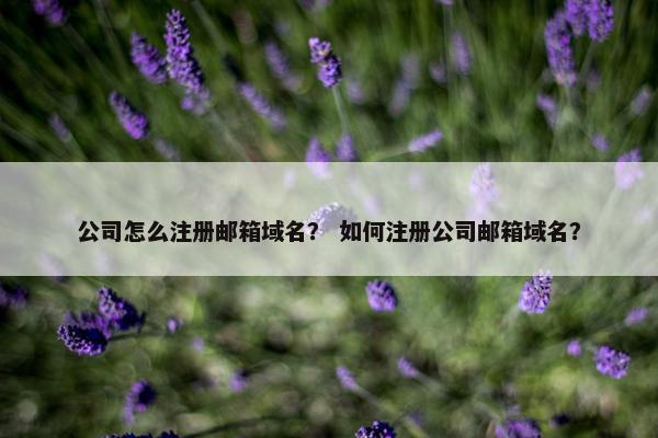 公司怎么注册邮箱域名？ 如何注册公司邮箱域名？
