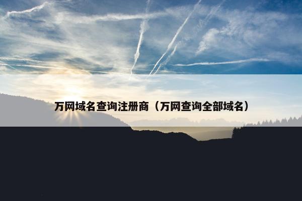 万网域名查询注册商（万网查询全部域名）