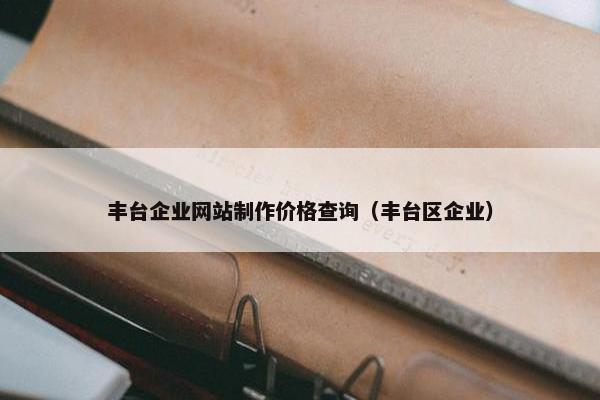 丰台企业网站制作价格查询（丰台区企业）