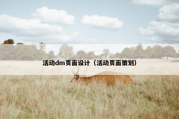 活动dm页面设计（活动页面策划）