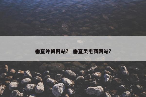 垂直外贸网站？ 垂直类电商网站？
