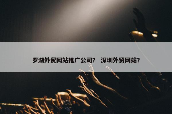 罗湖外贸网站推广公司？ 深圳外贸网站？