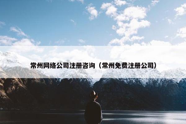 常州网络公司注册咨询（常州免费注册公司）