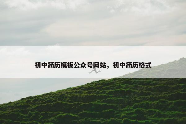 初中简历模板公众号网站，初中简历格式