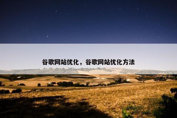 谷歌网站优化，谷歌网站优化方法