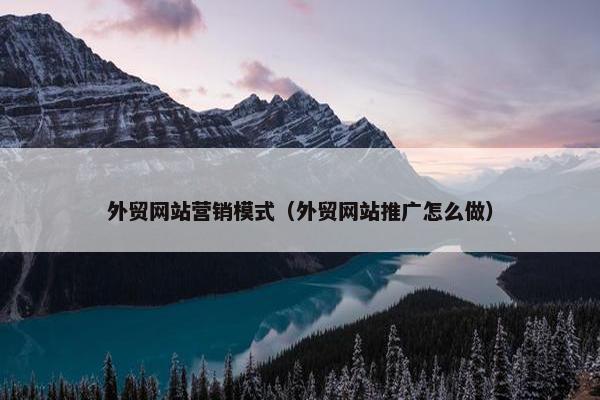 外贸网站营销模式（外贸网站推广怎么做）